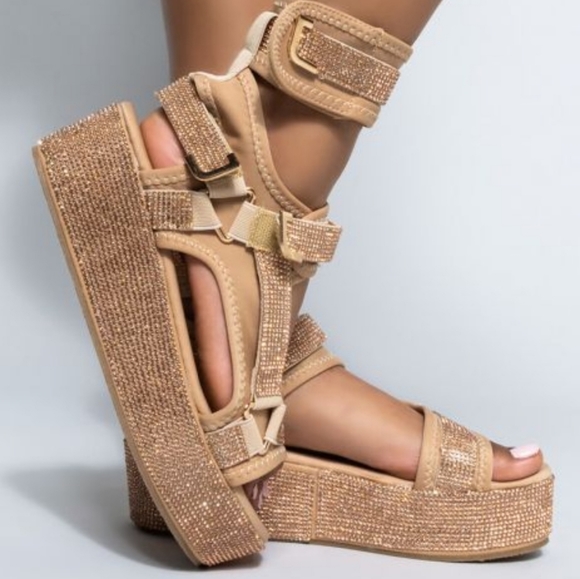 AZALEA WANG MADE FOR WALKIN FLATFORM SANDAL IN NUDE - Picture 3 of 13